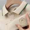 Men's 2024 Summer Light Luxury Polo Shirt - Short-Sleeved, Lapel, Trendy Business Casual T-Shirt