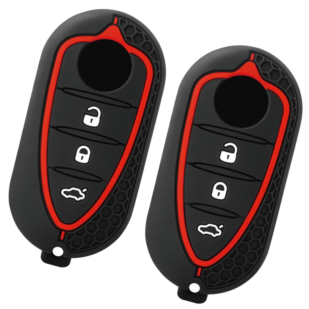 3 Button Silicone Auto Key Fob Case Cover Fit For Alfa Romeo Mito Giulietta Gto 159 Gta 4C Mito Flip Smart Key Ring Skin Protector Housing
