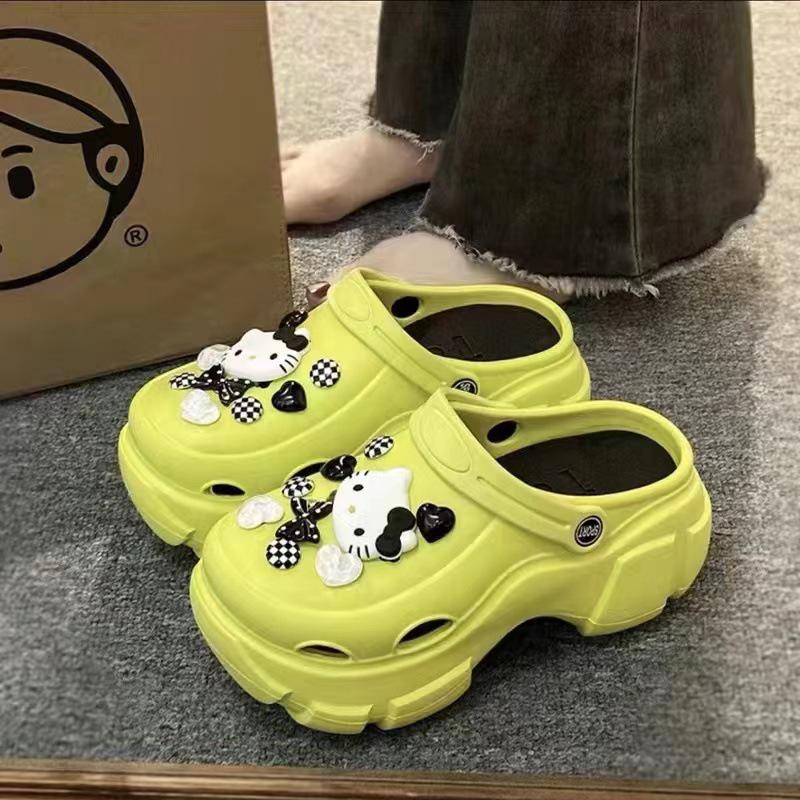 

Женские клоги на толстой подошве, увеличивающие рост: Стильные Нескользящие, Дышащие, с Закрытым Носком для Ношения на Улице, в Офисе, Операционной или Летом. 40-41