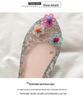Women's Summer Crystal Flower Jelly Shoes - Breathable, Non-slip, Soft Sole Casual Beach Flats