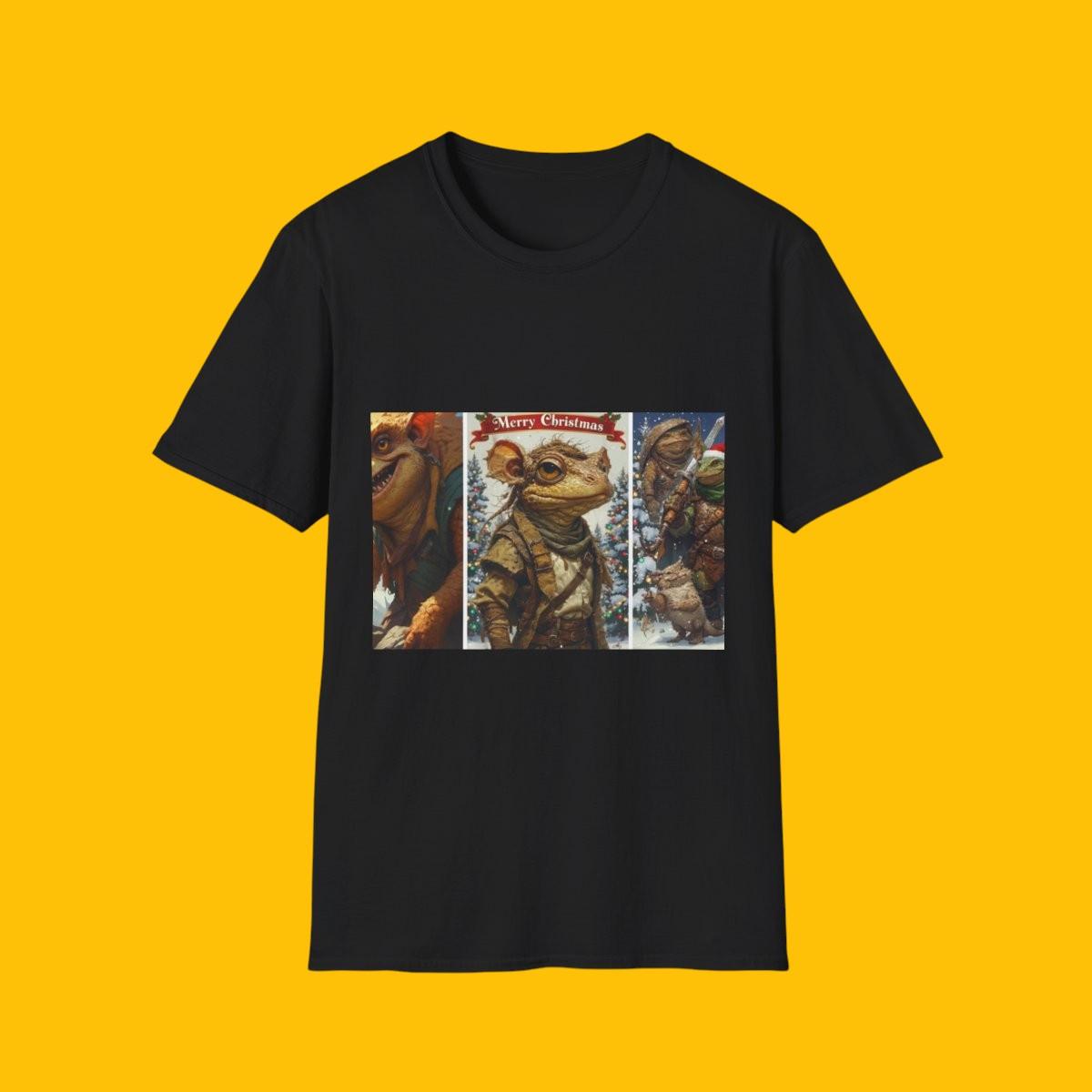 Fantasy Mythical Creatures Christmas Triptych Tee | Unique Holiday Shirt 3XL
