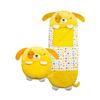 2 In 1 Happy Nappers Plush Cat & Dog Sleeping Bag Dusty Yellow 137cm Kids Gift