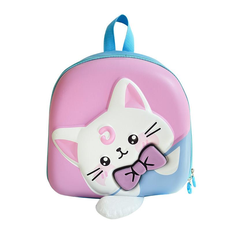 Charming Cat Cartoon Backpack For Kids With Comfortable Shoulder Straps For Everyday Use