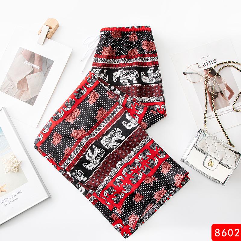 Thailand Elephant Wide-Leg High-Waisted Summer Pants for Women – Lightweight, Drapey, Floor-Length