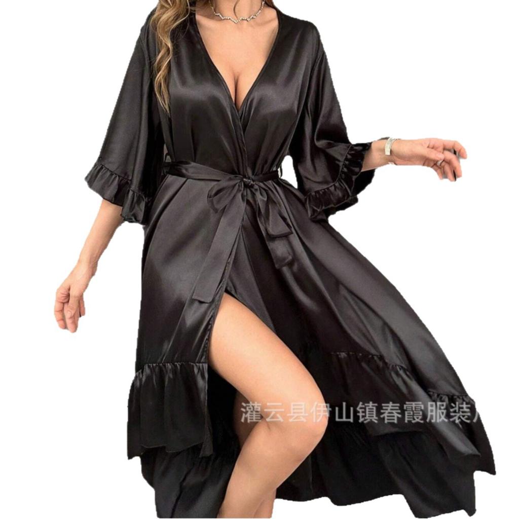 Νέο, δαντελωτό μπουρνούζι γυναικείο σέξι νυχτικό ρούχο χαλάρωσης γυναικείο