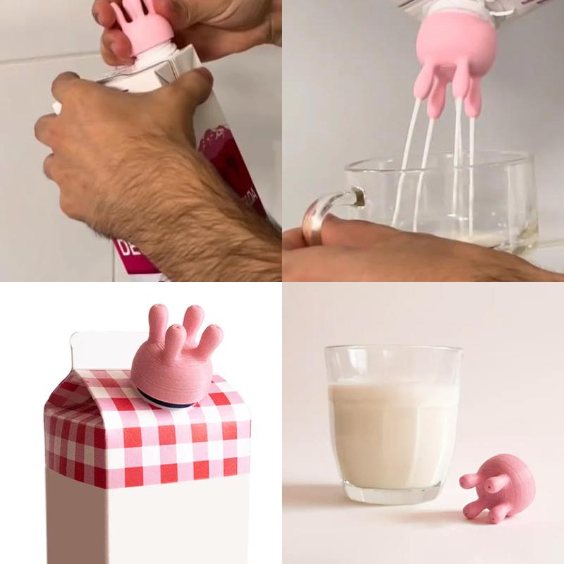 2/4pcs Milk Pouring Tool Pour Spout Covers Plastic Cover Boxed Milk Diverter Cow Udder Milk Carton Cap Milk Splitter 3.8x3.5x3.5cm