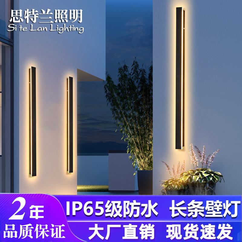 LED Außenwandleuchte lang wasserdicht Torleuchte schlicht modern Dekoration Garten Hof Villa