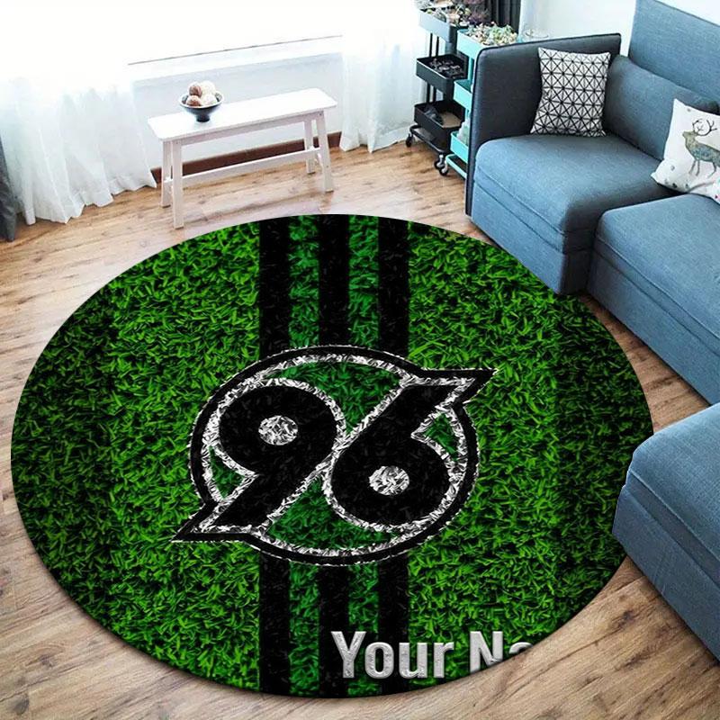 Hannover 96 Custom Name Round Area Rug,Carpet Rug for Living Room Bedroom Sofa Playroom Decor,Non-slip Floor Mat