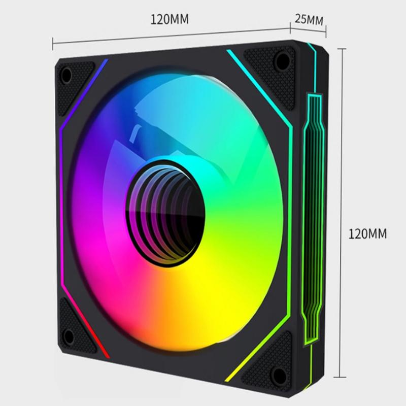 12cm ARGB 4-Pin PC-Gehäuselüfter Leise Kühlung 12V Hohes Luftvolumen 800-1600 U/min Für Desktop-Gaming-PC-Build