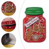 Christmas Candy Box Mason Jar Shape Cookie Container Metal Gift Box Party Favors Holiday Storage Reusable Treats Decorative Jar