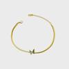 High-Quality Retro Green Butterfly Titanium Steel Anklet with 18K Gold Plating - Fashionable and Elegant Design for Women
