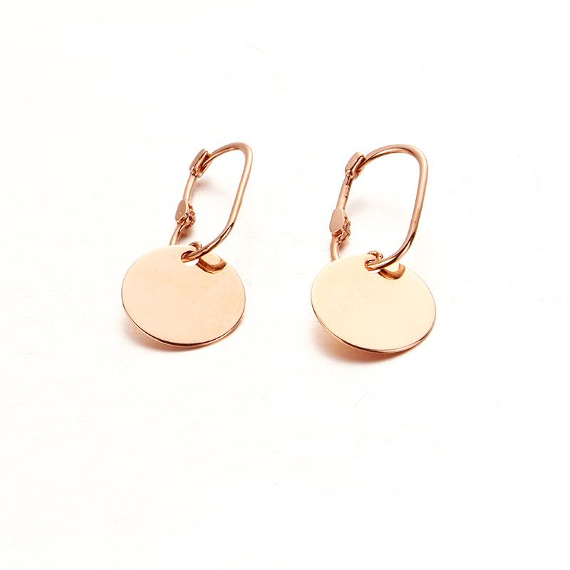 Color Gold Purple Gold Glossy Round Earrings Rose Gold Plated Classic Simple Fashion Ear Buckle