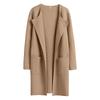 Woolen Coat Women Autumn Korean Fashion Casual Loose Women Coat Solid Color Button-Less Cardigan Coat