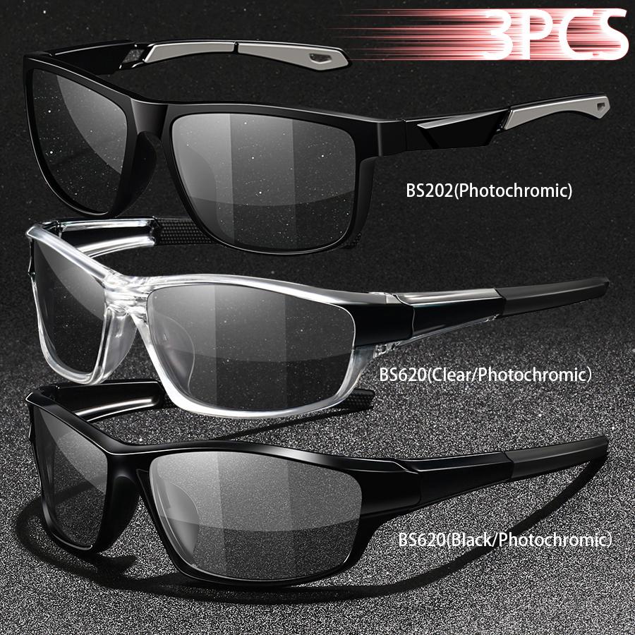 1PCS Photochromic Sports Sunglasses Men Women Vintage Cycling Driving Mountaineering Chameleon UV400 Eyewear