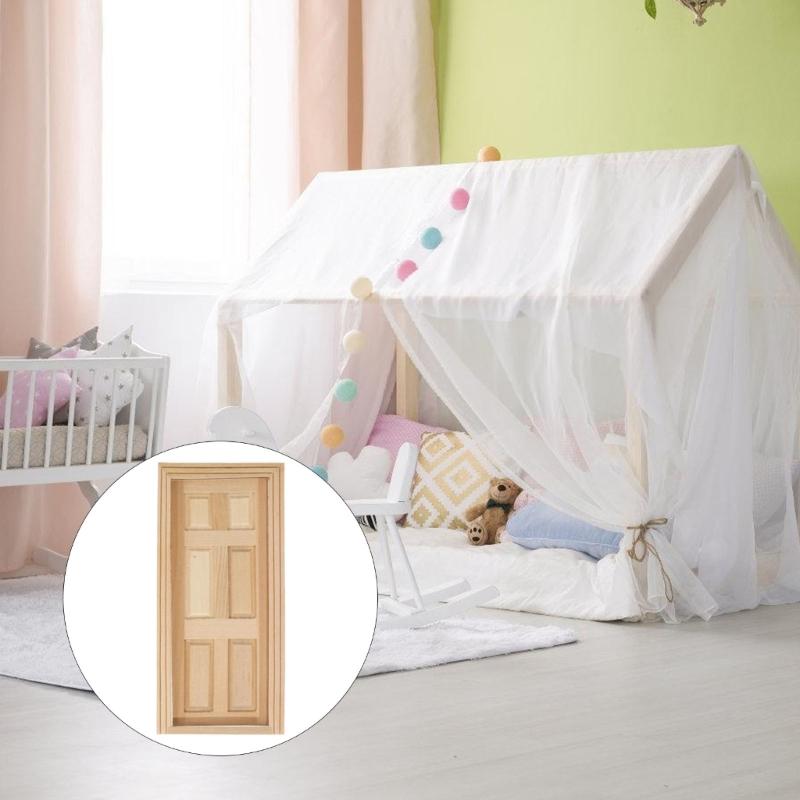Natural Wood Hands-on Dollhouses Accessories Unpainted Door Window For Crafting And Model Making