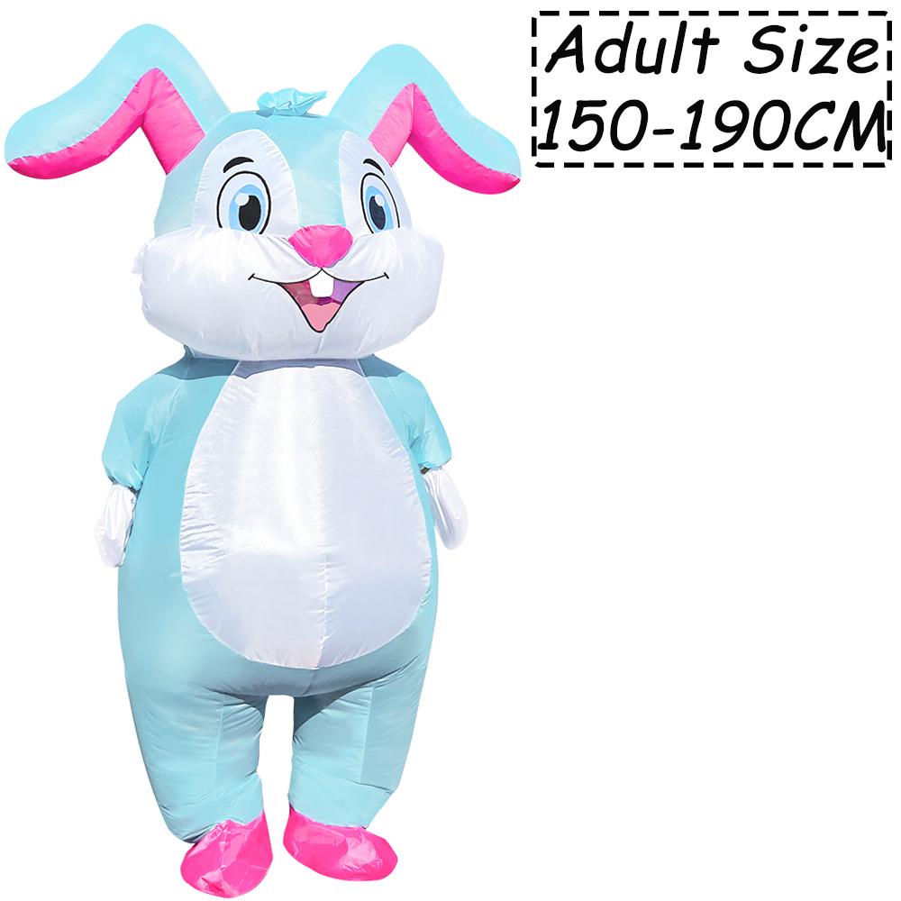 Easter Bunny Clown Adult Kids Inflatable Costume Funny Cute Rabbit Cosplay Suit For Performance Festival Carnival Party Clothing