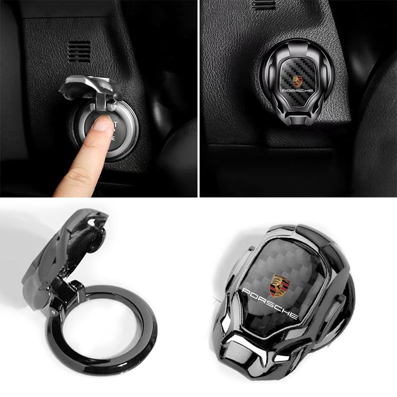 Car One-click Start Protective Cover Interior Button Decoration For Porsche Cayenne Panamera Macan Boxster 911 928 944 918 917