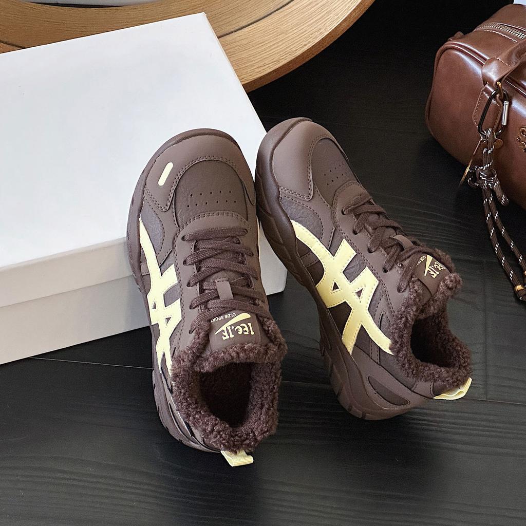 Platform-soled German training shoes women's spring new color matching retro lace-up inner height-increasing casual sports shoes Forrest Gump shoes