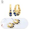 925 Silver Ear Buckles Fashion Hoop Earrings Dark Blue Crystal Pendant Gold Earrings High Women's Jewelry Luxury Gifts