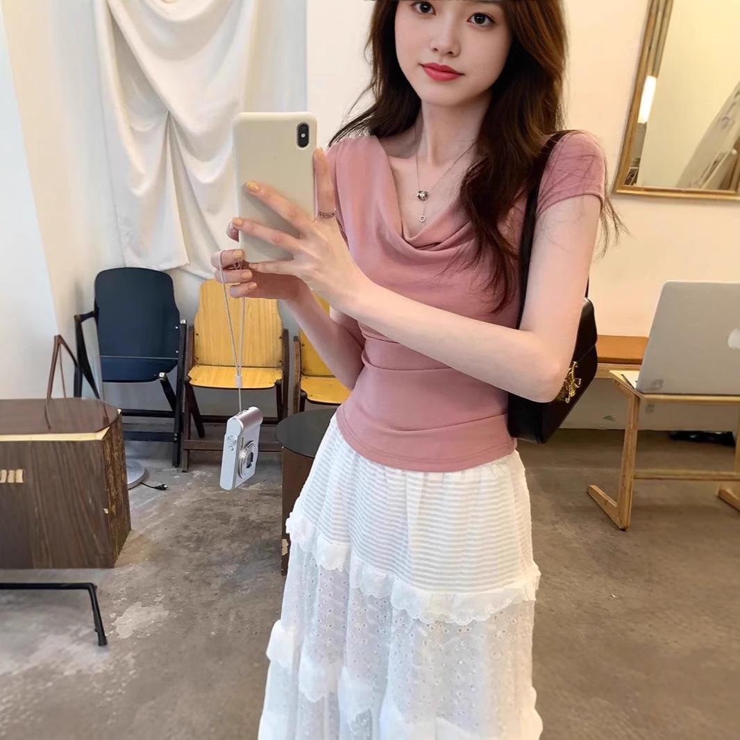 

2025 Pure Desire Slim Fit Short Sleeve T-Shirt - Sexy Summer Style One Size рожевий