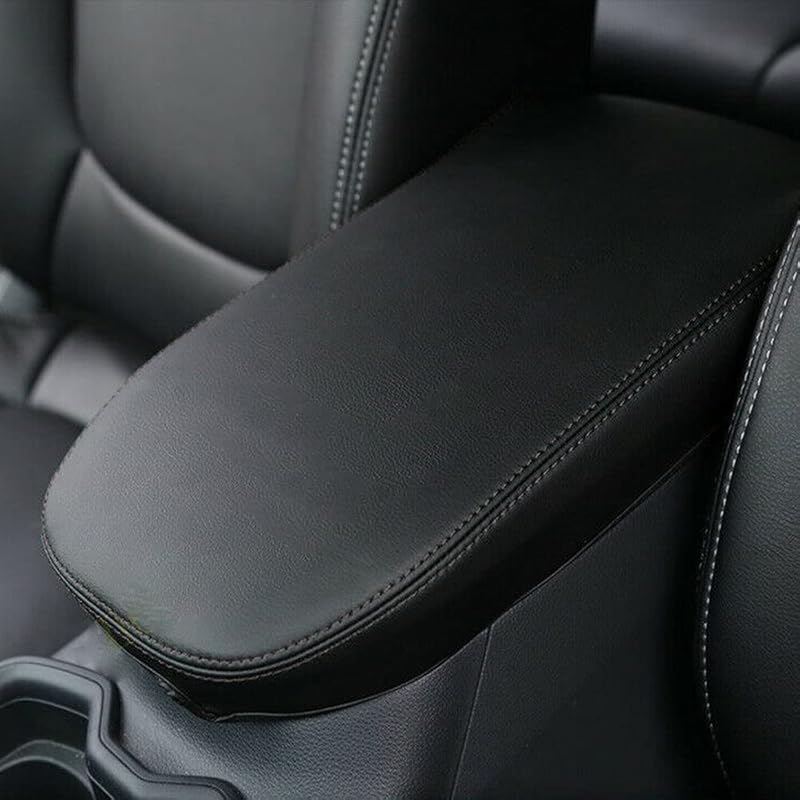 INTGET Center Console Armrest Cover for 2025 Toyota RAV4 Accessories 2024 2023 2022 2021 2020 2019 Leather Middle Console Lid Cover Pad Protector