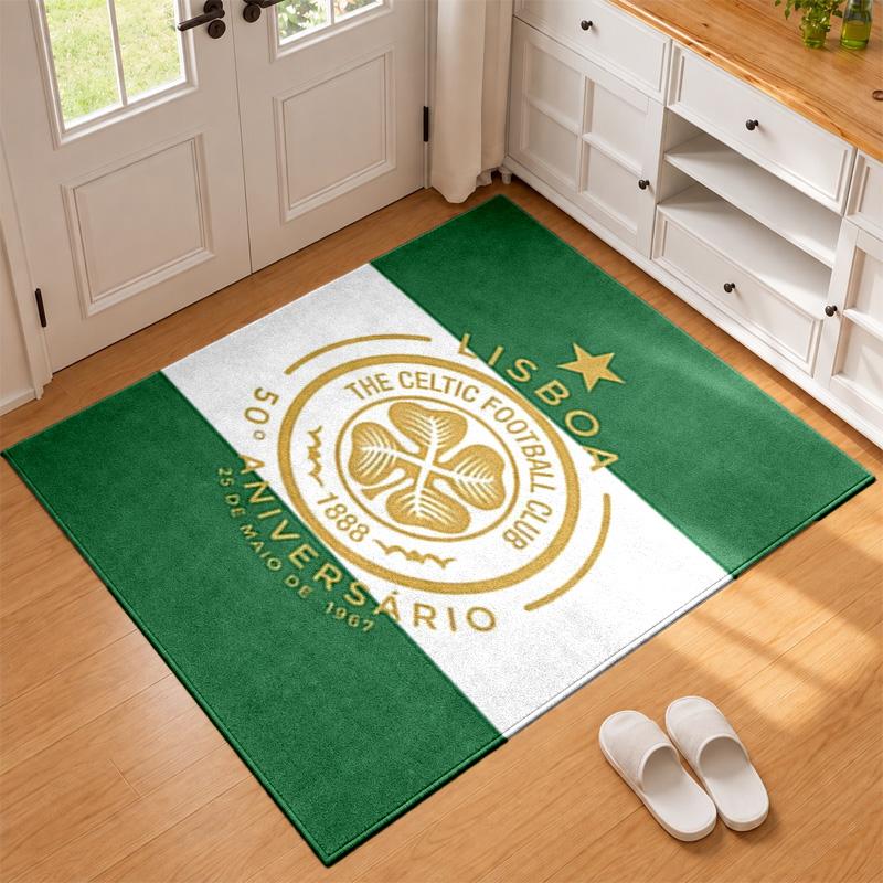 Celtic Football Club Teppich Fußmatte für Wohnzimmer oder Schlafzimmer Schutzmatte unter dem Stuhl Bürodeko Weihnachtsgeschenk Geburtstagsgeschenk