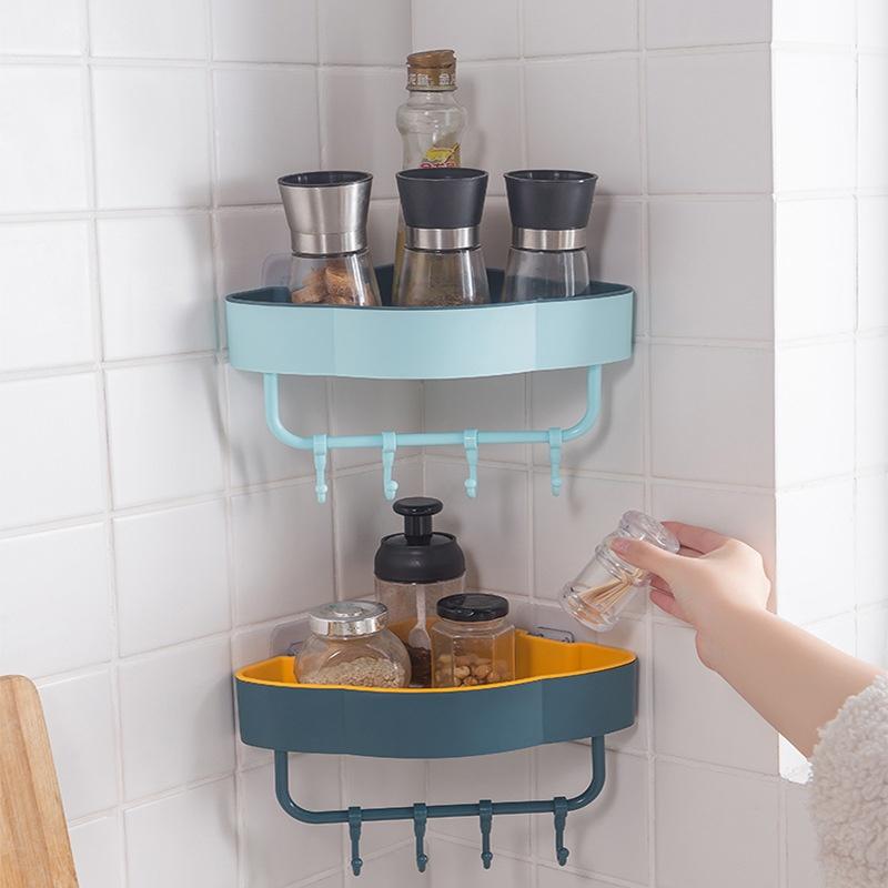 Free Punch Corner Racks Bathroom Tripod Kitchen Toilet Bathroom Wall Hanging Wall Dormitory Storage Rack