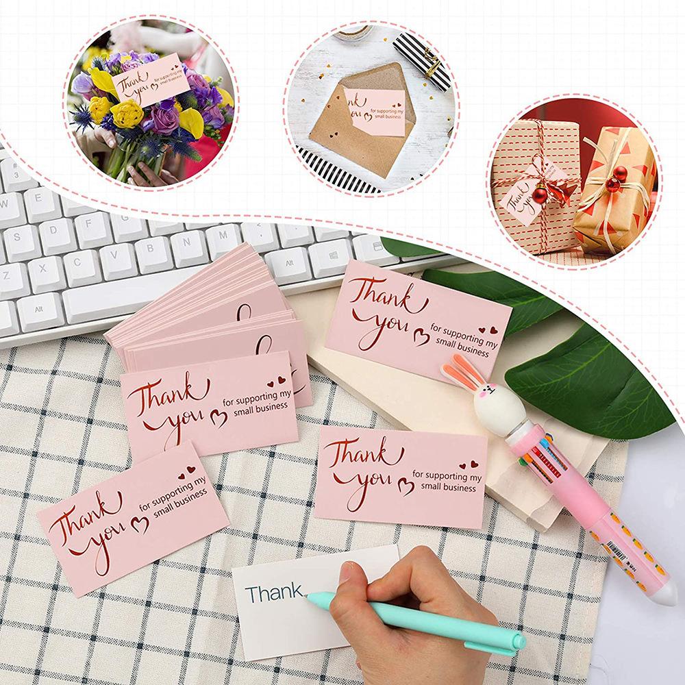 500pcs/roller 3.8cm Thank You Sticker Roller Label or 50pcs Thank You Card for Business Home Party Gift Packaging Decoration