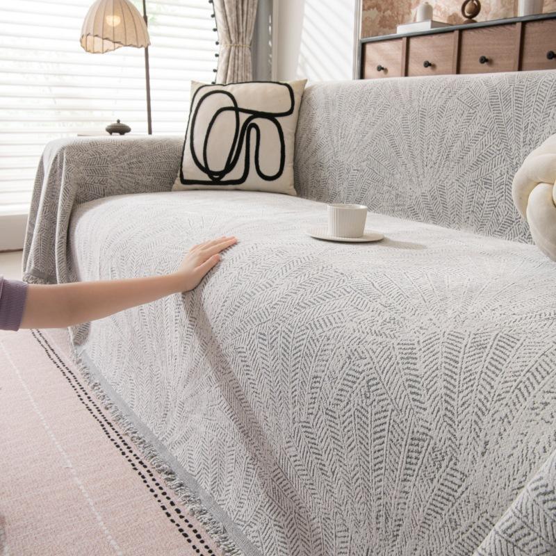 Chenille Sofa Cover Modern Simple Sofa Protector Dustproof Throw Multifunctional Slipcover 180*130cm [single seat without armrest]