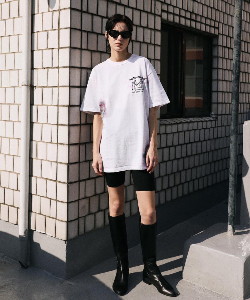 CONECTX No Boundaries Hand Spray Dyed T-Shirt (Multi/White Ver.)