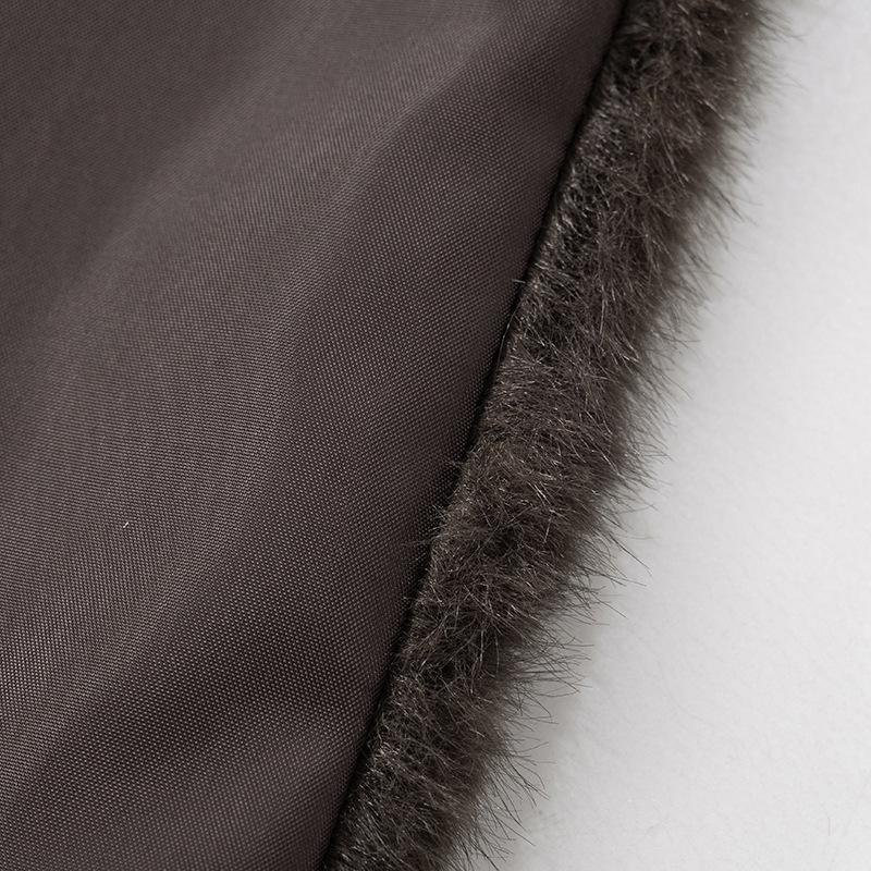 Y24TP547 Women's Solid Color Half-High Collar Fur Waistcoat Sleeveless Top for Autumn and Winter
