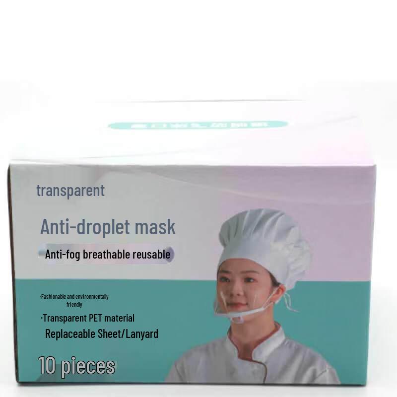 Disposable Transparent Plastic Masks (50-pack)