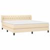 3126506 vidaXL Lit à sommier tapissier avec matelas Crème 180x200 cm Tissu