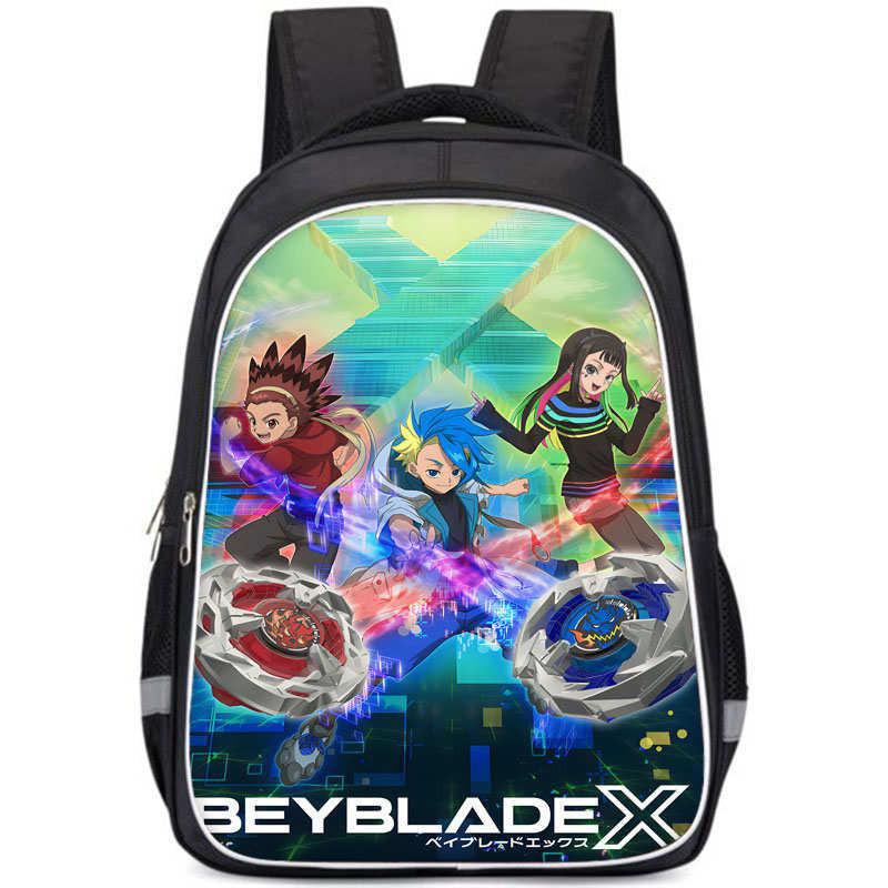 X School Beyblade Backpack Spacious Compartment Unisex Bag For Daily Gift Use