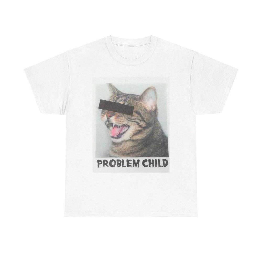 Problem Child Funny Cat Graphic T Shirt Unisex Heavy Cotton Tee BRAND NEW