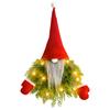 Gnome Christmas Decoration Door Wreath W/LED Light Artificial Advent Wreath Christmas Door Wreath for Front Door Window Wall