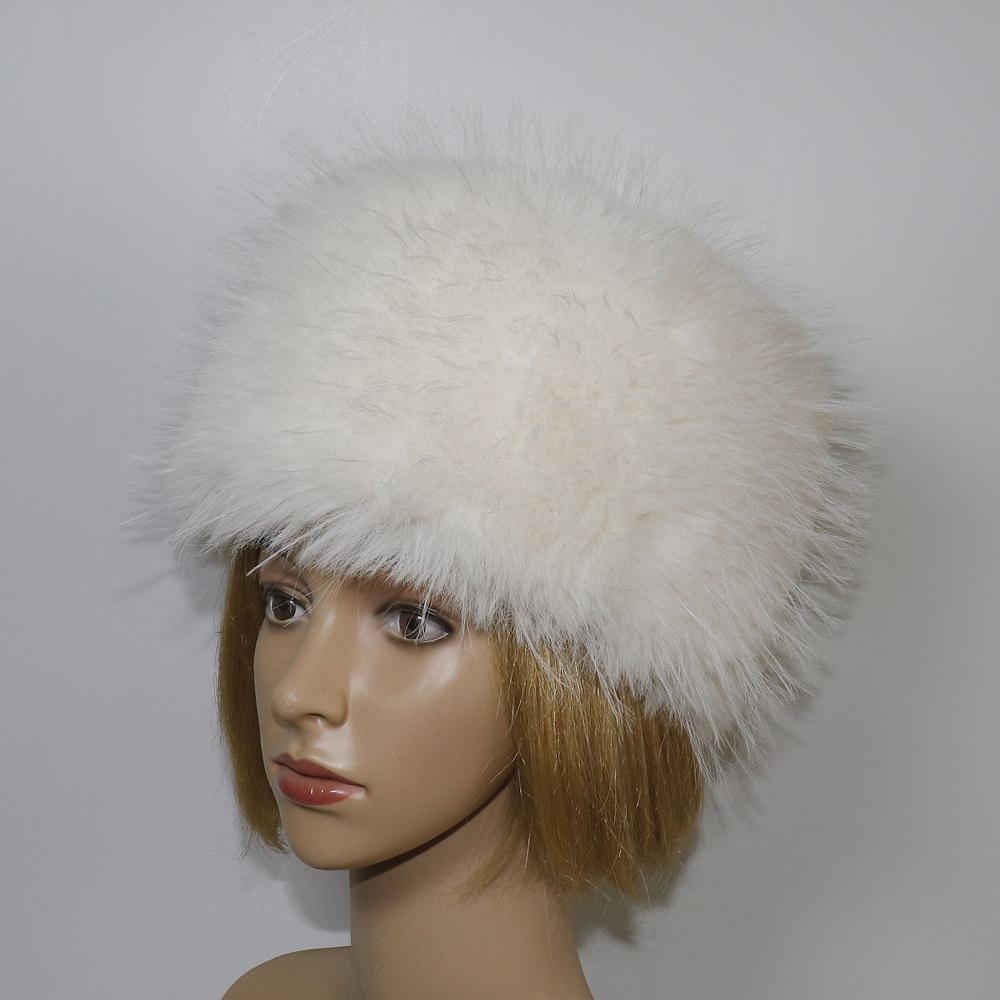 New Winter Outdoor Keep Warm Faux Fox Fur Beanies Hat Women Warm Fluffy Popular Female Round Cap Fashion Faux Raccoon Fur Hats