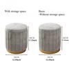 Luxury Round Stool with Storage Space Makeup Chair Shoe Changing Stool Bedroom Dressing Table Round Stool Office Chair