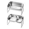 Stainless Steel Elevated Pet Bowl Non-Slip Dog Food Water Bowl with Removable Bracket 15-Degree Tilt Pet Dish