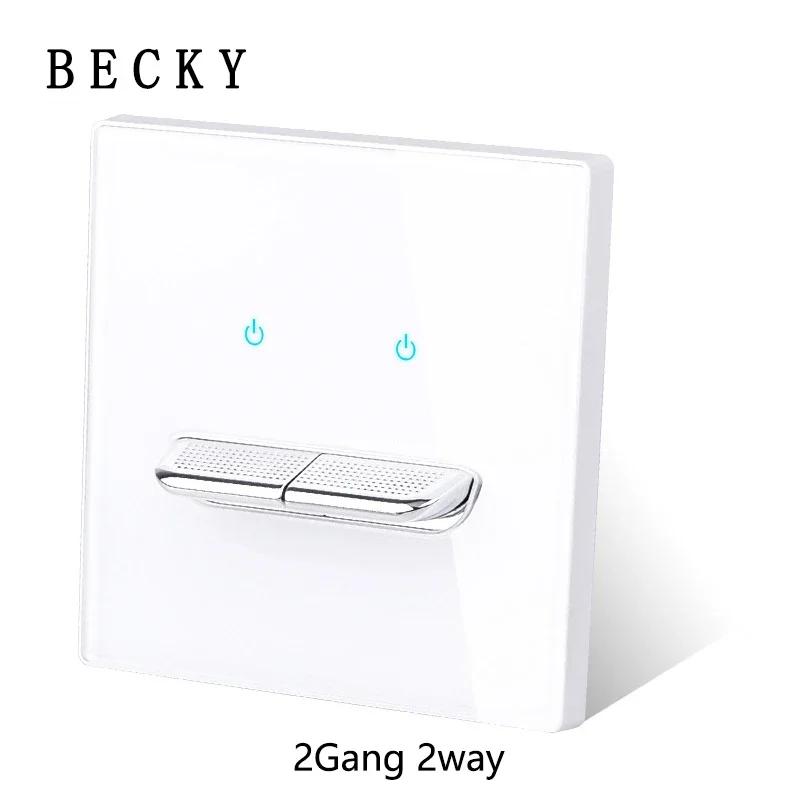 White Tempered Glass Wall Switch Panel Led European 16a Socket Retro Toggle Light Switch Eu Uk Standard 2usb Socket 1Gang-4gang