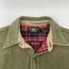 RRL Khaki Checkered Hickory Quilted Work Shirt Tops M khakiUsed