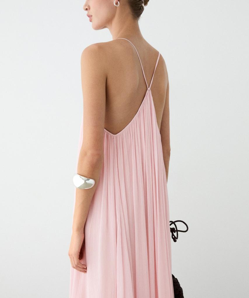 Masimodutti Fluid Pleated Strap Dress