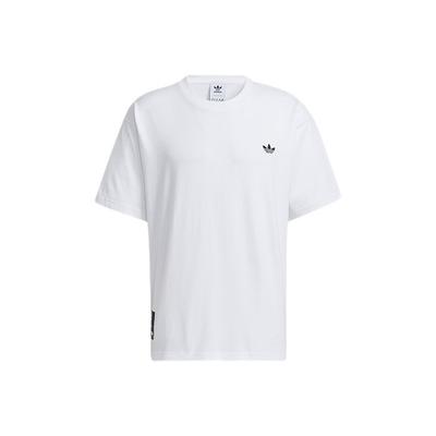 adidas Originals Trefoil Casual Sport Estampa nas Costas Camiseta Manga Curta Gola Careca Masculina Tops Branco HC6924
