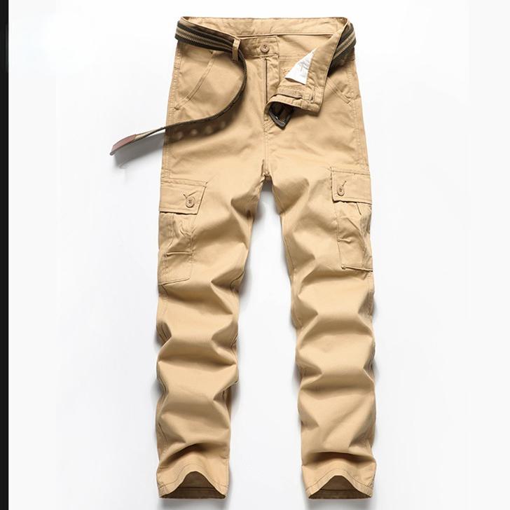 Men Al Cotton Cargo Pants for Mens Elastic Casual Trousers Multi-Pocket Joggers Fashion Outdoor Pants