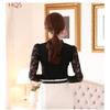Lace Tops for Women Long Sleeve Fall Winter High Neck Mesh Blouse Slim Fit Hollow Out Casual Shirt