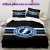 Set Copripiumino Trapuntato con Motivo Logo Hockey su Ghiaccio Federa Decorazione per la Casa Regalo di Compleanno (1* copripiumino + 2* federe, senza imbottitura)