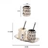 Ceramic Mouthwash Cup Set Brushing Cup Couple Wash Cup Bathroom Supplies Toiletries Bathroom Tumblers Toothbrush Cup Bear Tray
