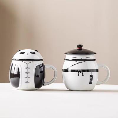 Creative Guochao Fengshui Cup Cute Panda Tea Separation Cup High Value Cup With Lid Practical Gift