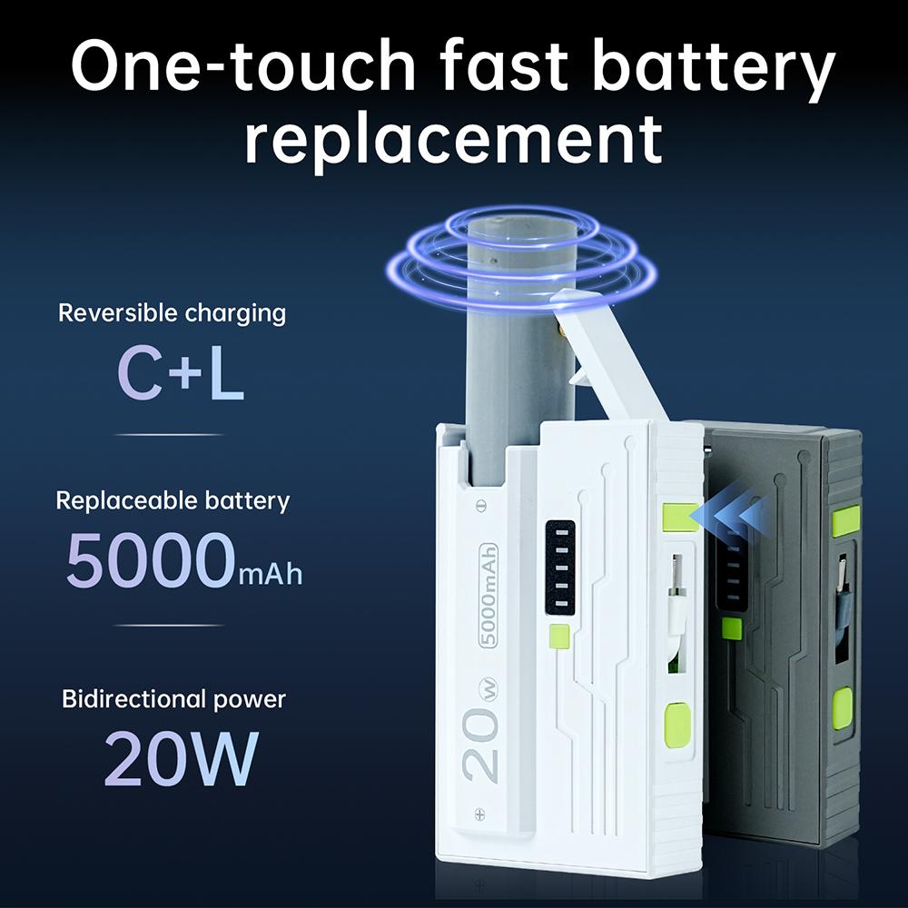 1 Stück 21700 Akkufach 20W Schnellladung Mobile Power Case Dual-Modus Unterstützung kleiner Strom kommt mit Auswerferstecker