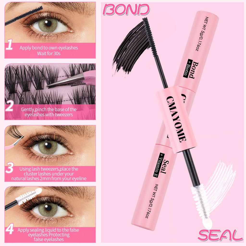 504 Clusters Of Single-Cluster False Eyelashes 8-16Mmdiy Natural Dense D-Curve Self-Grafting